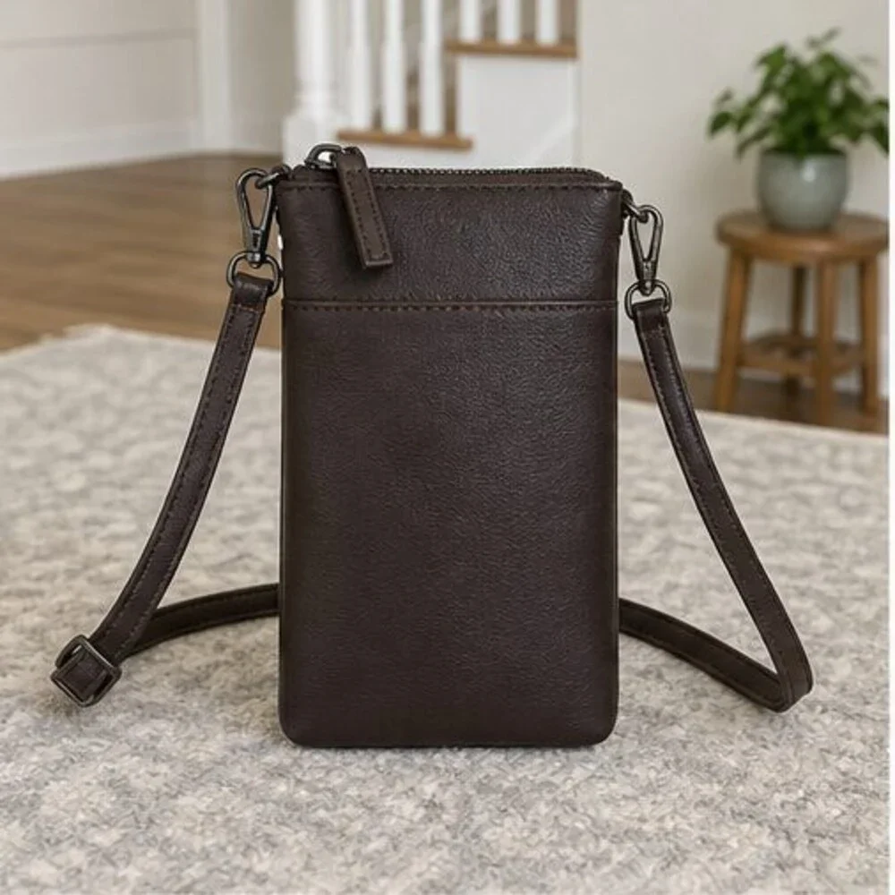 Mauve Pebbled Crossbody Bag